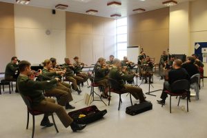 A project begins. Working with Nigel Clarke and the Countess of Wessex's String Orchestra (Photo Marius Skaerved)