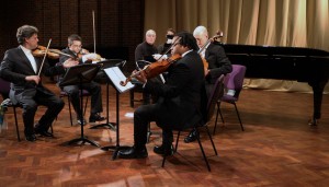On stage with Michael Finnissy, Mihailo Trandafilovski, Clifton Harrison, Neil Heyde at Turner Sims Concert Hall, Southampton University! Great photo by Ramakrishnan Kumaran