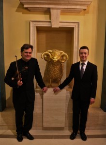 Stravinsky & Prokofiev with the fabulous Roderick Chadwick at Clothworkers Hall - here with the Guild mascot, Cedric the Ram. 8 3 16