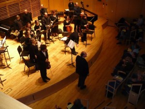 schwartz PSS with Elliott Schwartz at the world premiere of his Violin Concerto. Bowdoin College 2008.