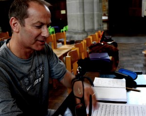 The composer's control desk....