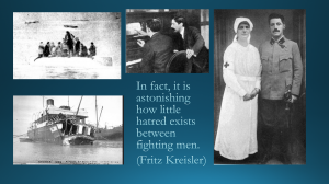 Kreisler and his wife in uniform, Granados working on piano rolls in New York in 1916, and the attack on the SS Sussex, just out of Folkestone, after which he drowned.