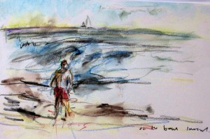 Composer Evis Sammoutis in the sea at Limmasol 30 11 14