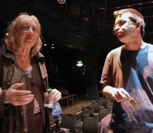 Two of the greats. Composers Gloria Coates and Mihailo Trandafilovski. Gasteig, Munich, 21 6 15