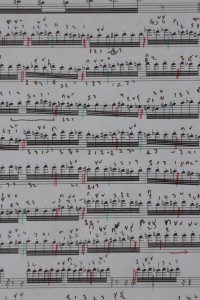 My working score of Gregory Rose, Three Miniatures 2015. 