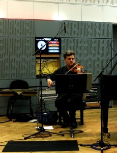 Peter Sheppard Skaerved broadcasting Michael Alec Rose's 'Song' for BBC Radio 3, Broadcasting House, London, 9 1 16
