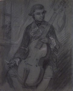 Karl Friedrich Abel by Thomas Gainsborough, (NPG 5081)black and white chalk with stump on blue paper, circa 1765