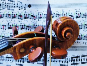Tartini's 'Art of the Bow, on my desk with an Amati and the Airenti Copy of the Tartini Bow in Trieste. New York City July 2016
