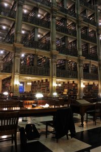 My temporary desk in the jaw-dropping library at Peabody 15 11 16